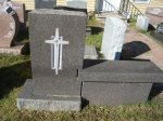 #14 - Crystal Brown Granite - A side mounted bench with upright monument.